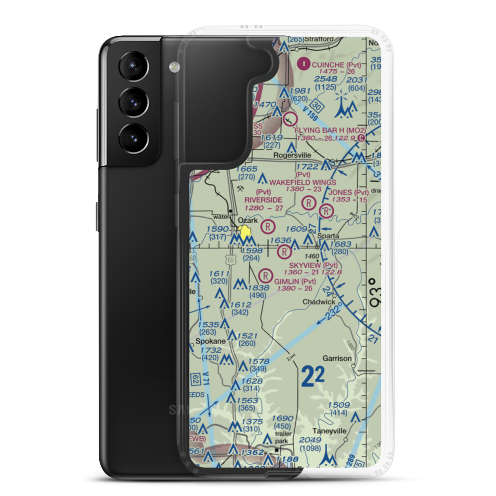 Skyview Airport (MU70) VFR Sectional Samsung Case Samsung Galaxy S21 Plus model shown