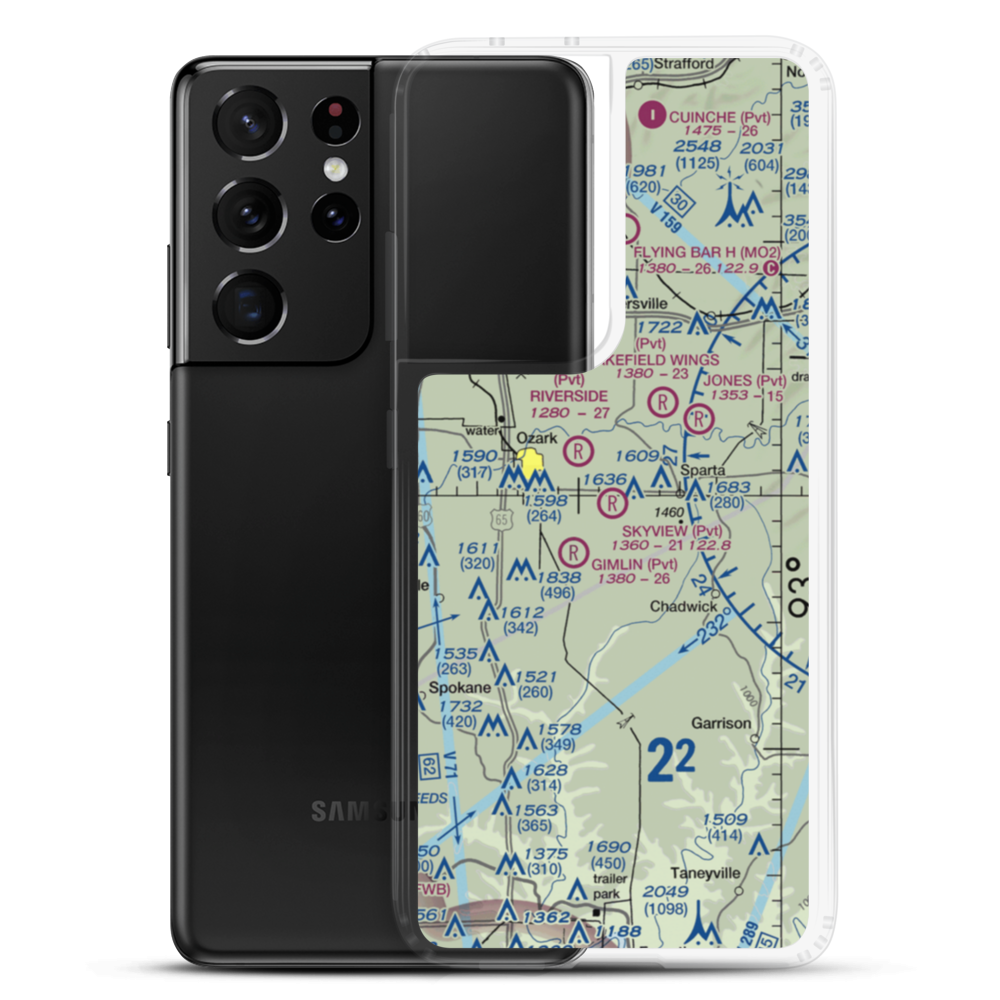 Skyview Airport (MU70) VFR Sectional Samsung Case Samsung Galaxy S21 Ultra model shown