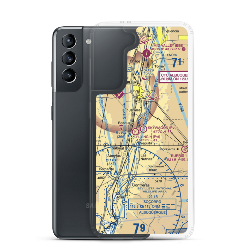 Skywagon Farm Airport (NM88) VFR Sectional Samsung Case Samsung Galaxy S21 model shown