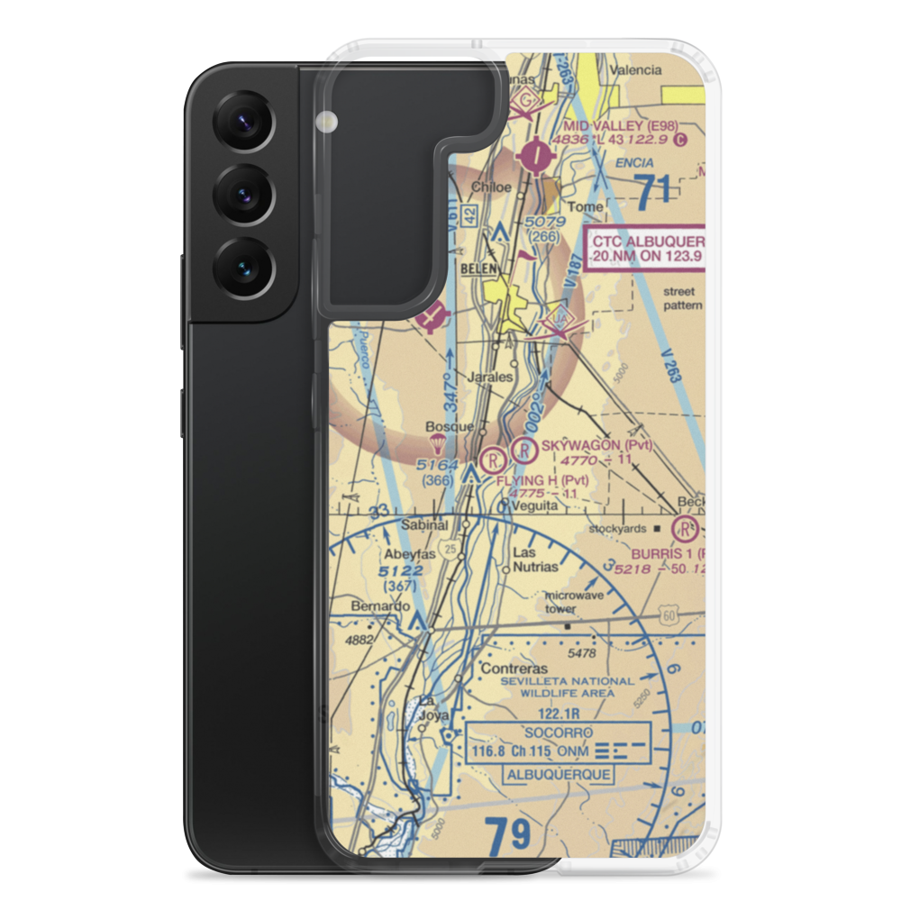 Skywagon Farm Airport (NM88) VFR Sectional Samsung Case Samsung Galaxy S22 Plus model shown