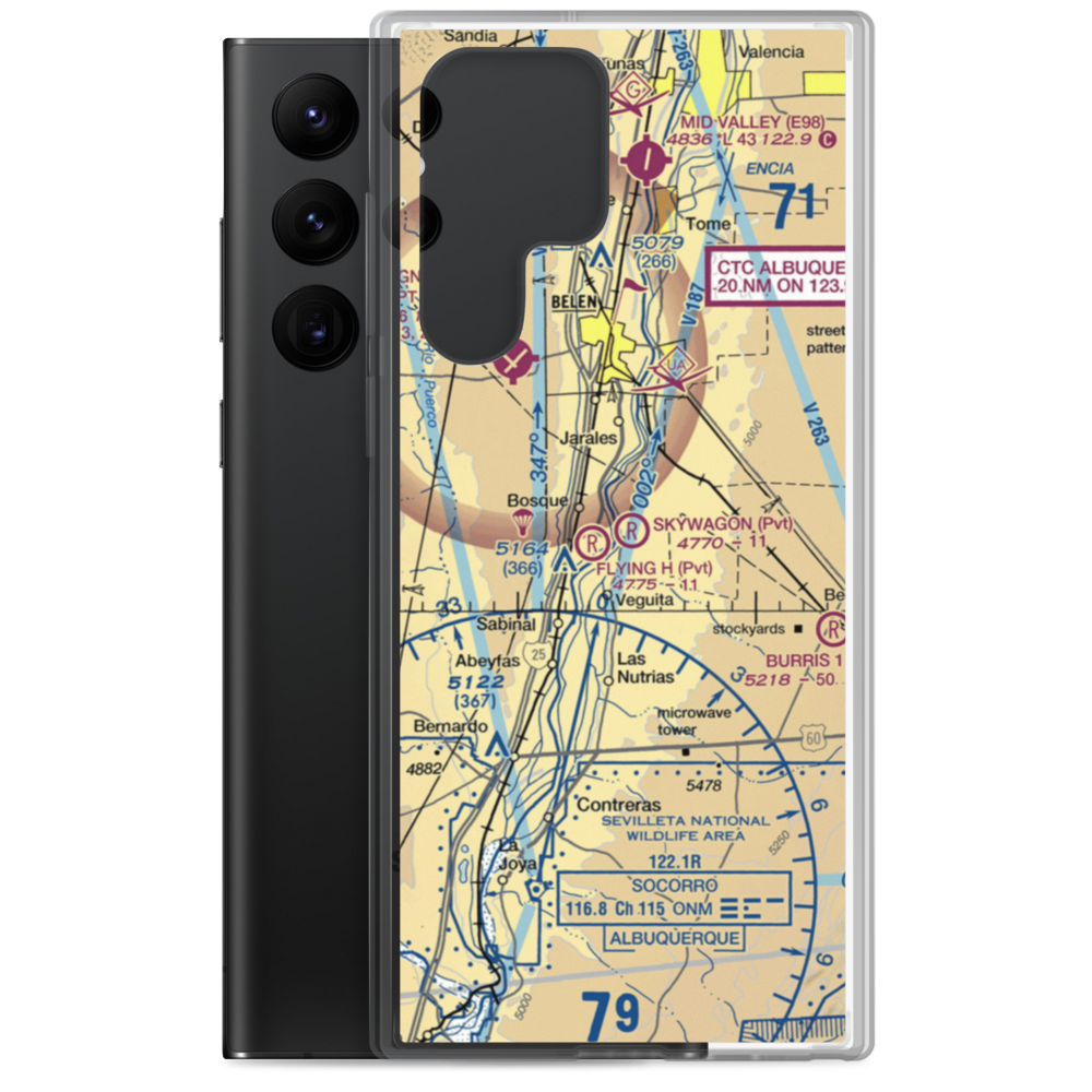 Skywagon Farm Airport (NM88) VFR Sectional Samsung Case Samsung Galaxy S22 Ultra model shown