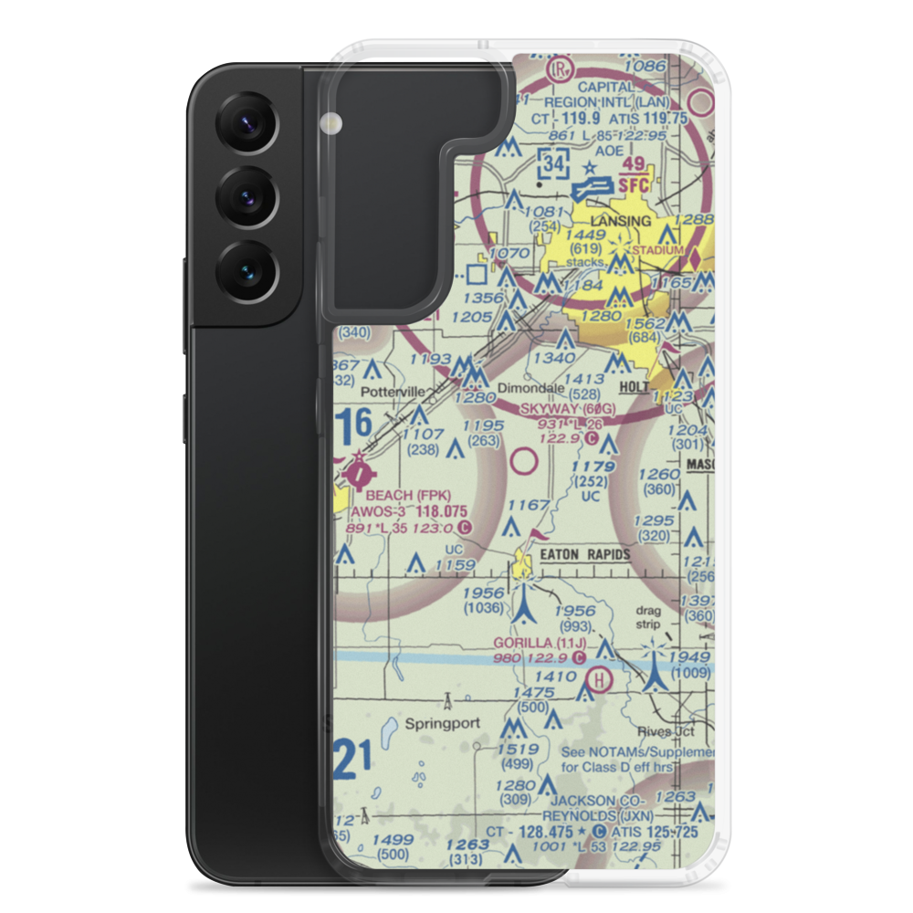 Skyway Estates Airport (60G) VFR Sectional Samsung Case Samsung Galaxy S22 Plus model shown