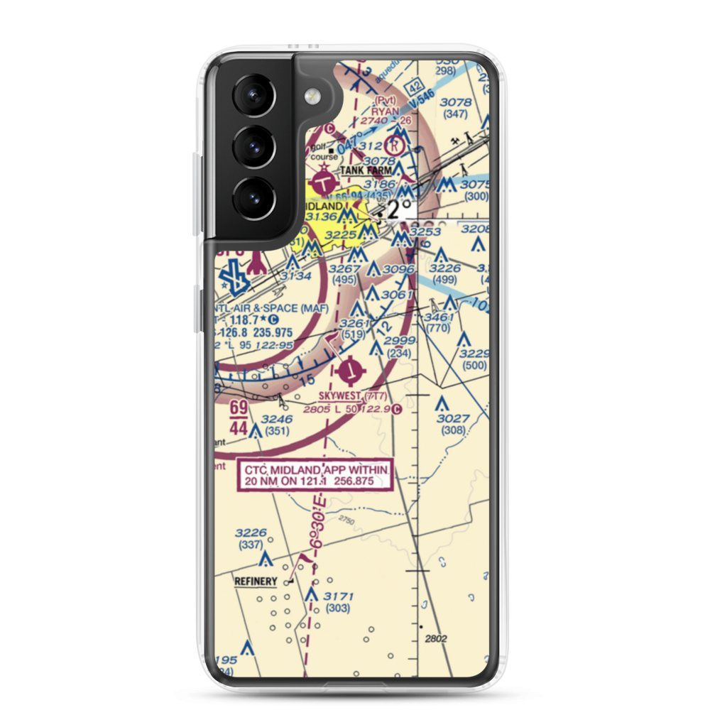 Skywest Inc Airport (7T7) VFR Sectional Samsung Case Samsung Galaxy S21 Plus model shown