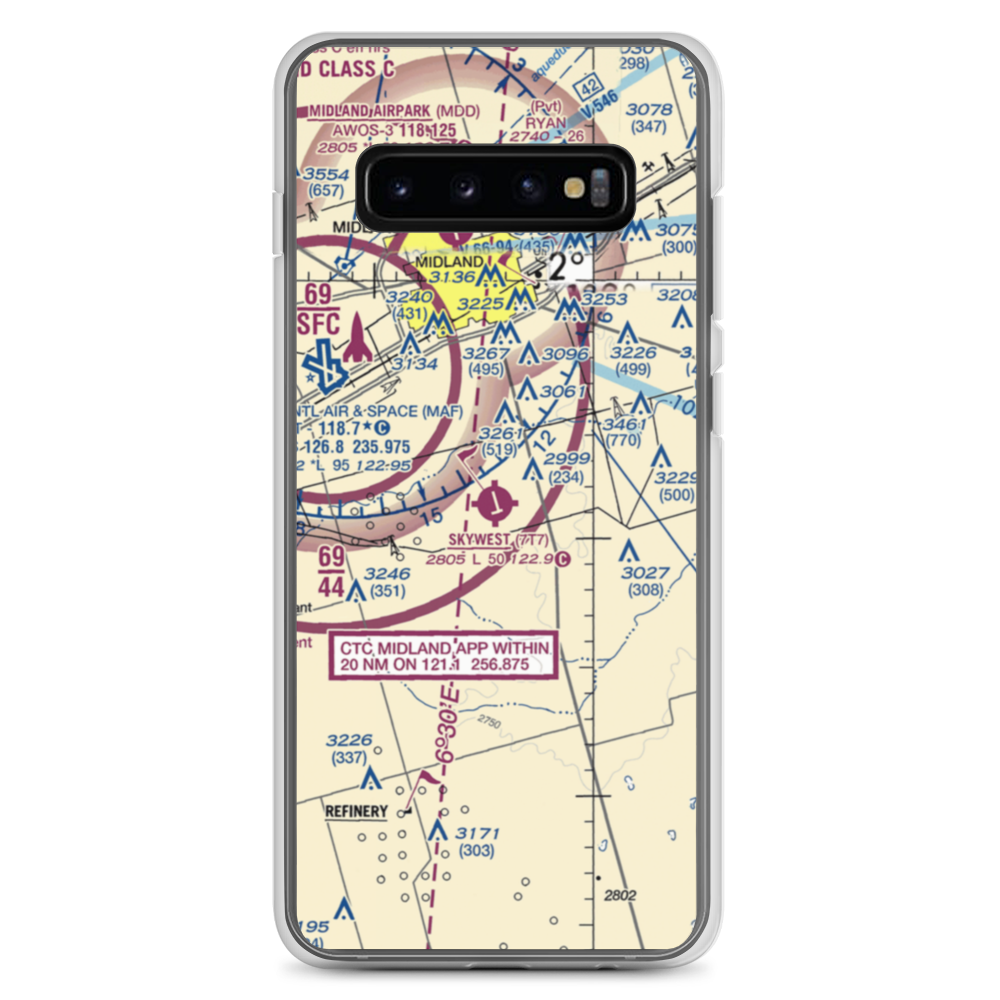 Skywest Inc Airport (7T7) VFR Sectional Samsung Case Samsung Galaxy S10+ model shown