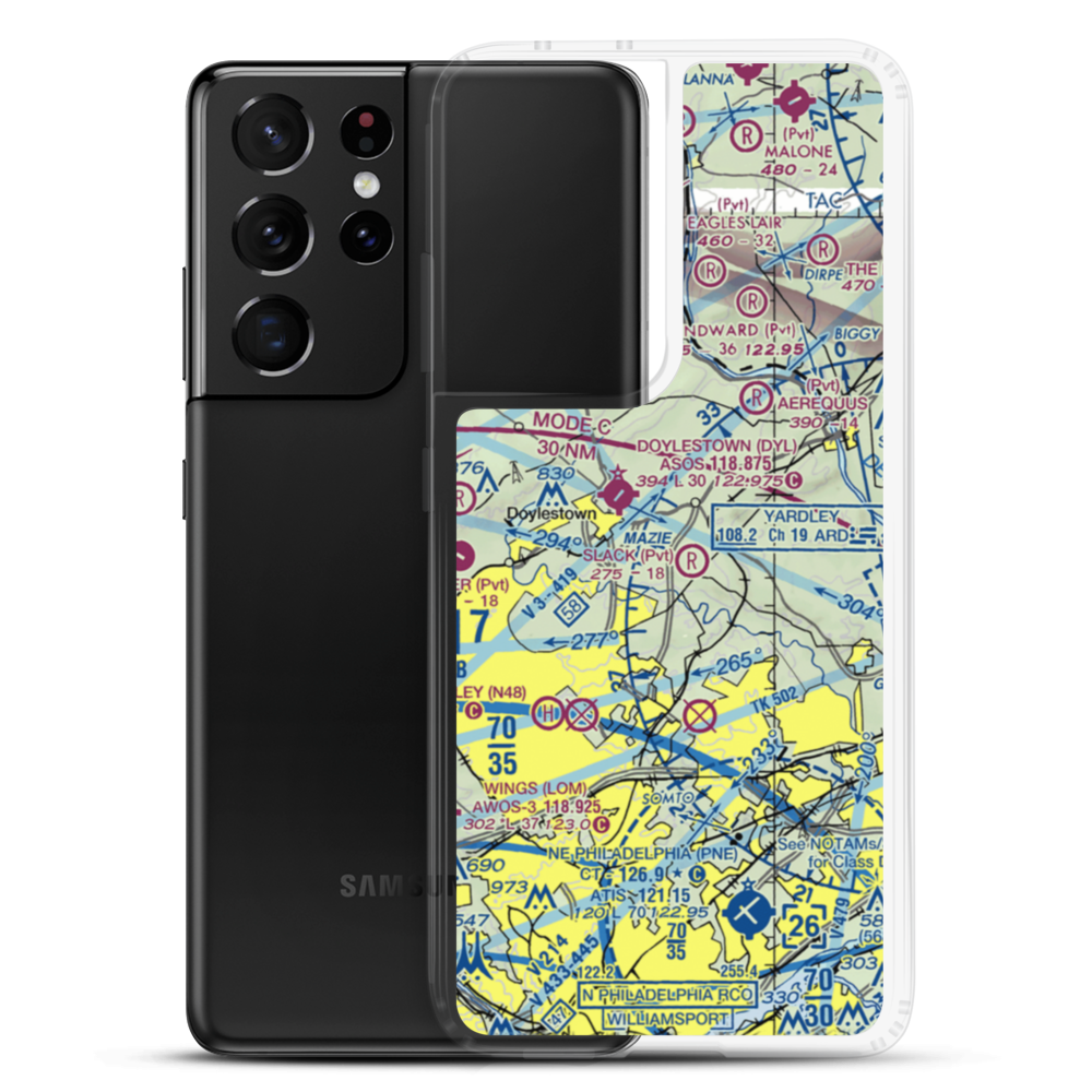 Slack Airport (18PA) VFR Sectional Samsung Case Samsung Galaxy S21 Ultra model shown