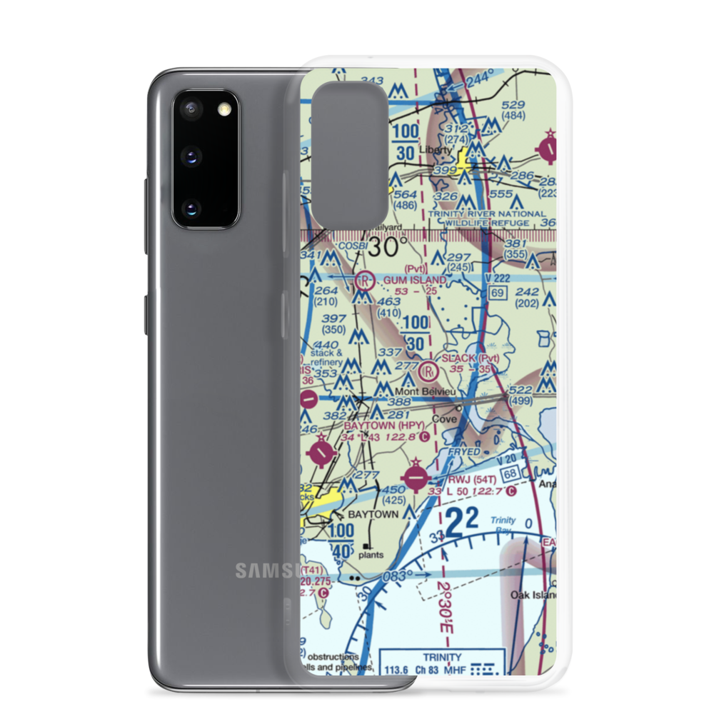 Slack Airport (4TX0) VFR Sectional Samsung Case Samsung Galaxy S20 model shown