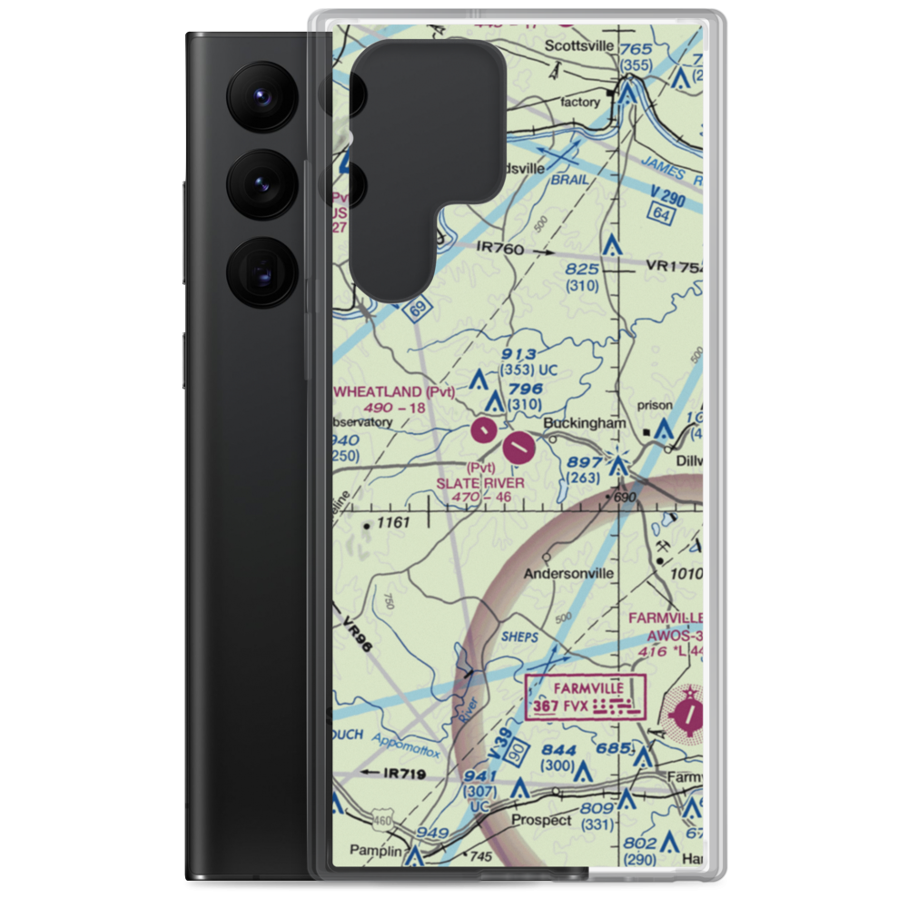 Slate River Ranch Airport (8VA1) VFR Sectional Samsung Case Samsung Galaxy S22 Ultra model shown