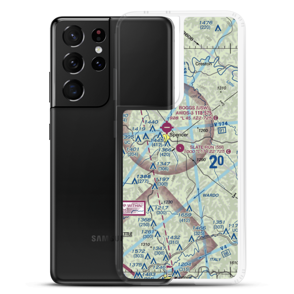 Slate Run Airport (55I) VFR Sectional Samsung Case Samsung Galaxy S21 Ultra model shown