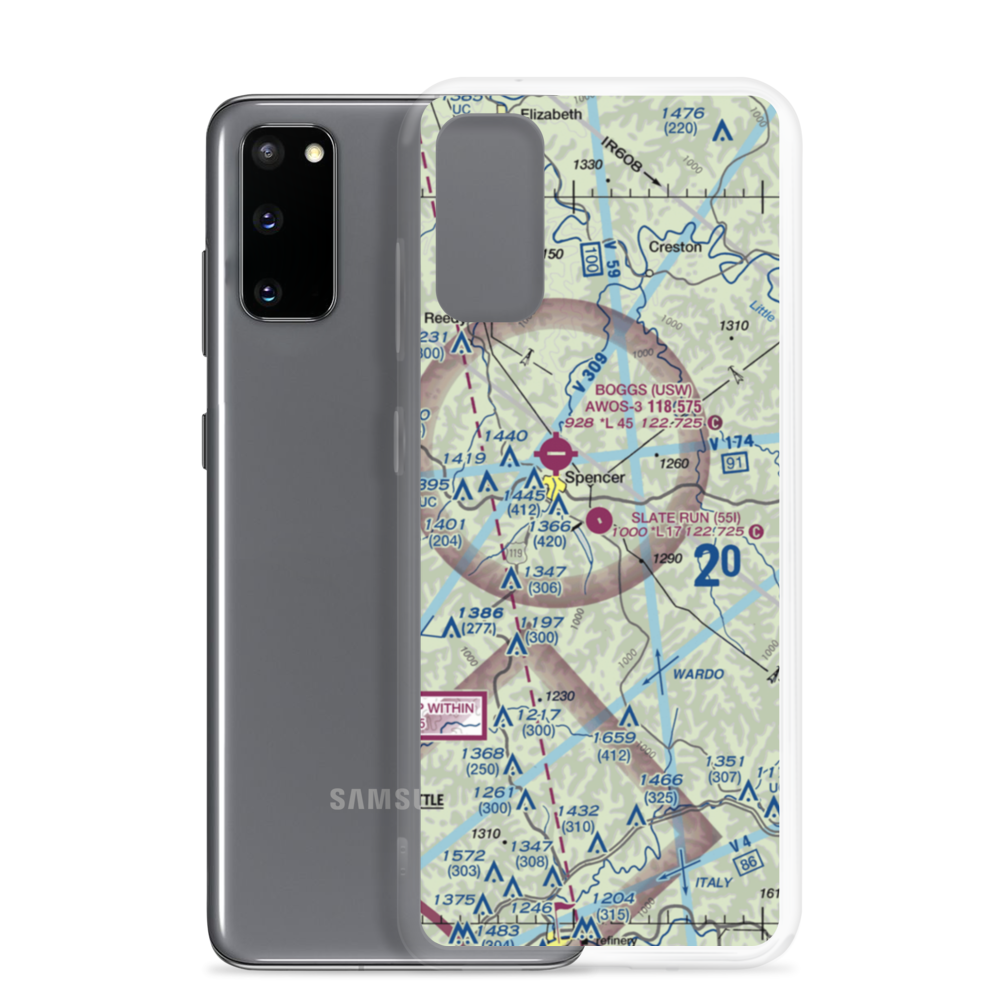 Slate Run Airport (55I) VFR Sectional Samsung Case Samsung Galaxy S20 model shown