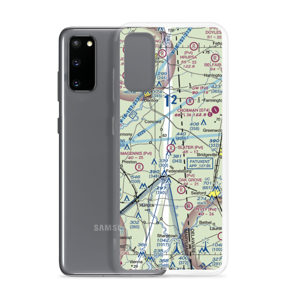 Slater Field (00MD) VFR Sectional Samsung Case Samsung Galaxy S20 model shown