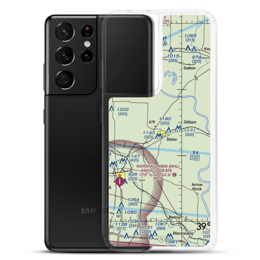 Slater Memorial Airport (9K5) VFR Sectional Samsung Case Samsung Galaxy S21 Ultra model shown