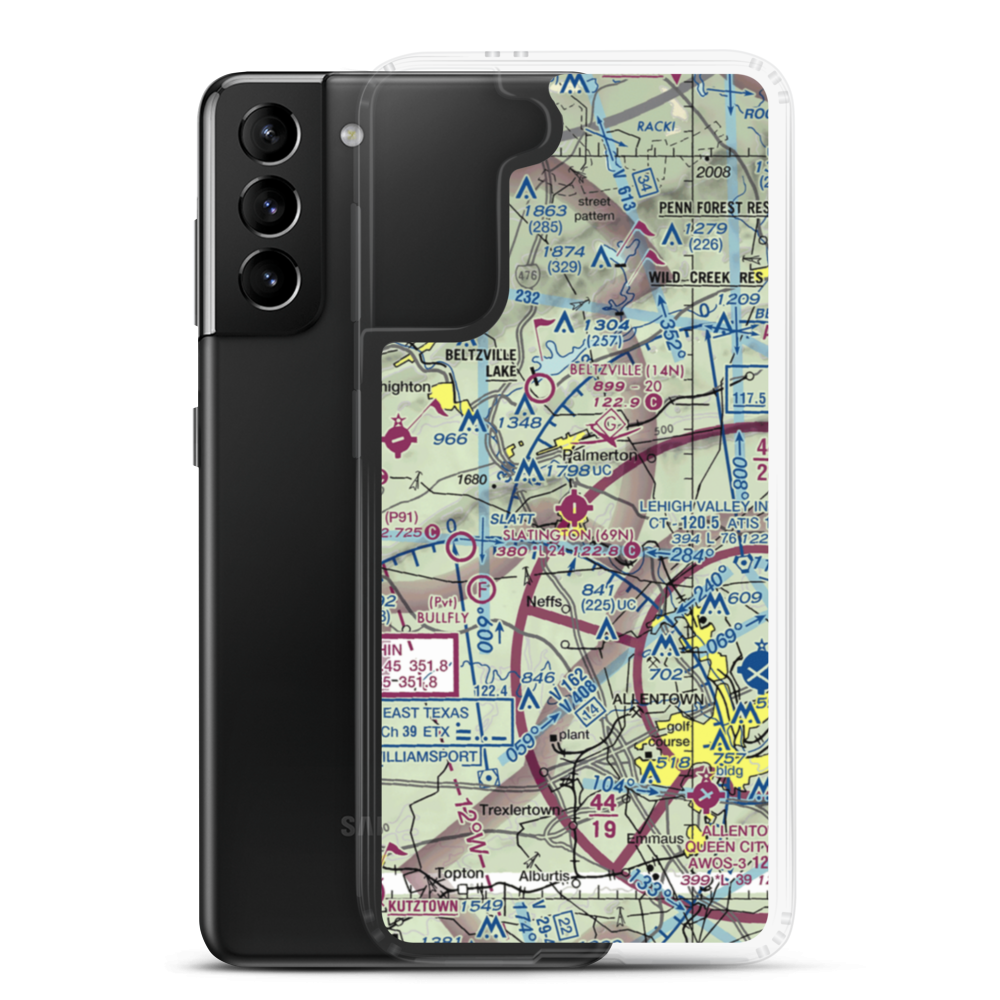 Slatington Airport (69N) VFR Sectional Samsung Case Samsung Galaxy S21 Plus model shown