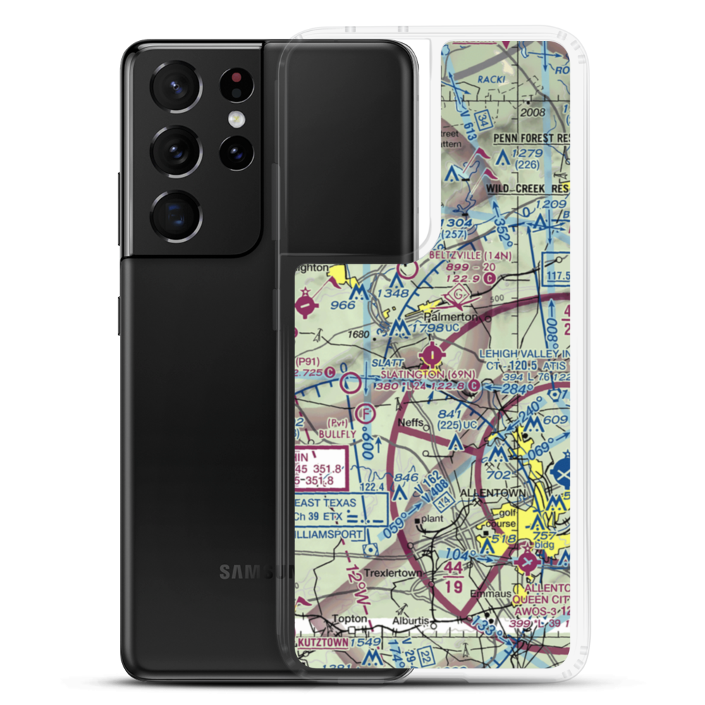 Slatington Airport (69N) VFR Sectional Samsung Case Samsung Galaxy S21 Ultra model shown