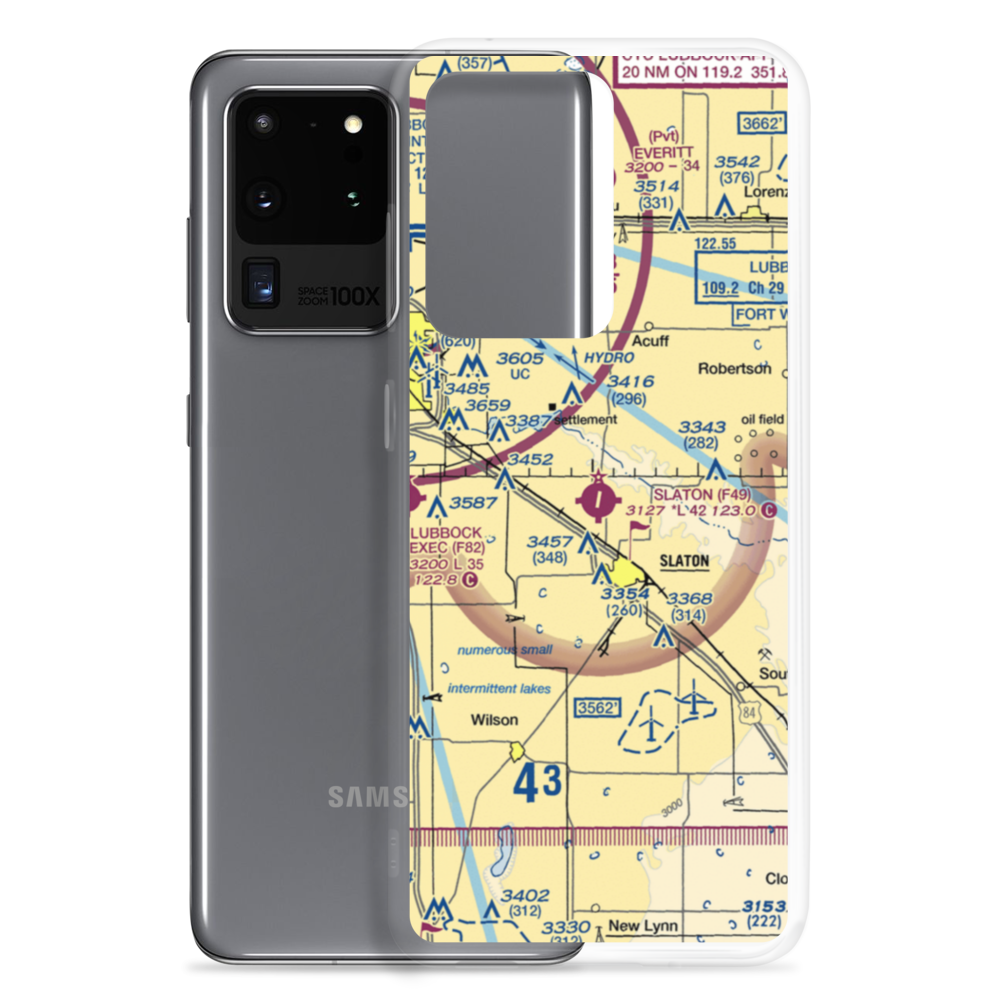 Slaton Municipal Airport (F49) VFR Sectional Samsung Case Samsung Galaxy S20 Ultra model shown
