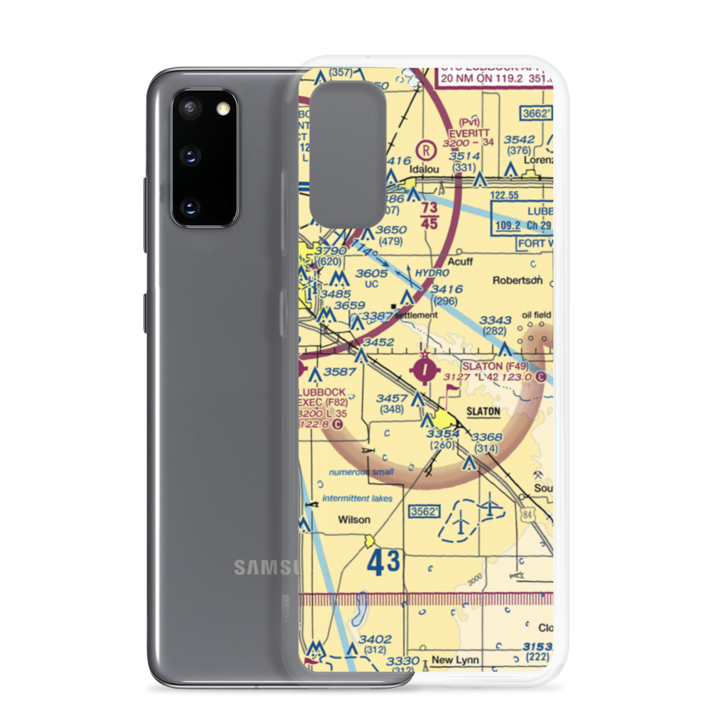 Slaton Municipal Airport (F49) VFR Sectional Samsung Case Samsung Galaxy S20 model shown