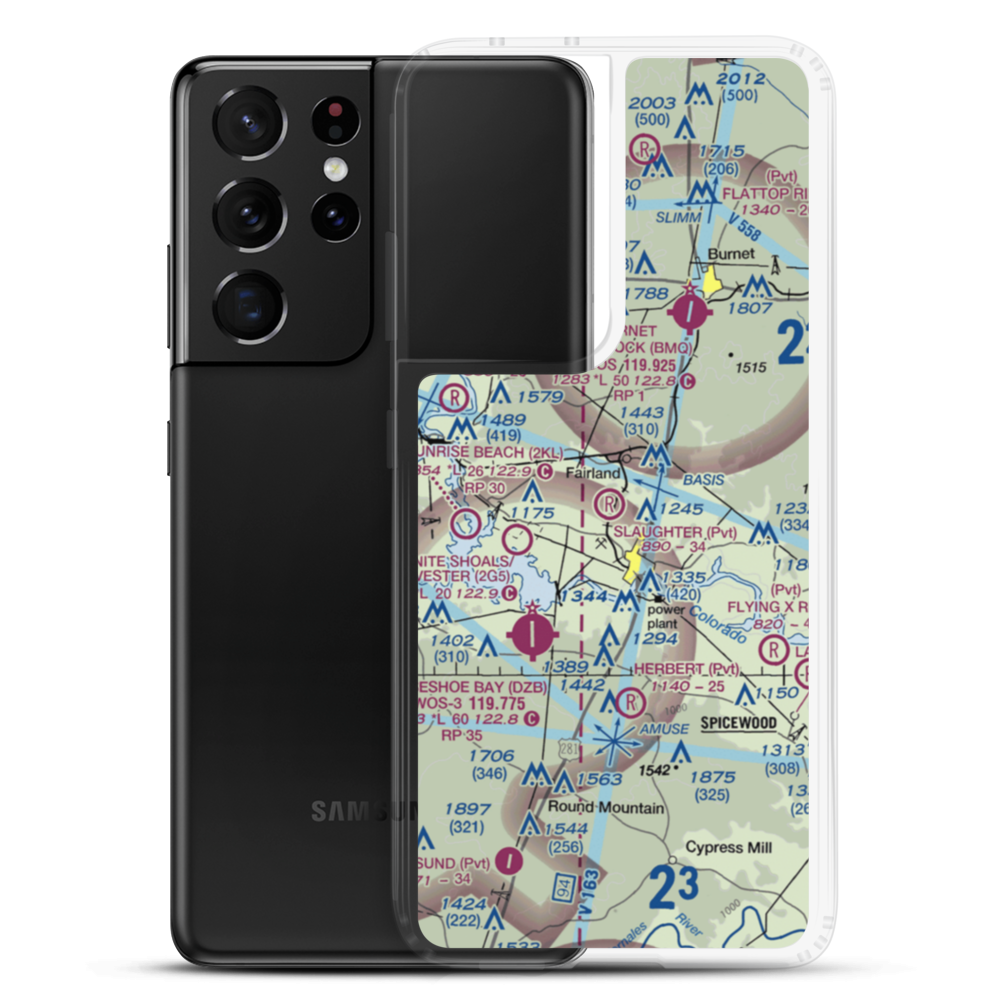 Slaughter Ranch Airport (86TA) VFR Sectional Samsung Case Samsung Galaxy S21 Ultra model shown