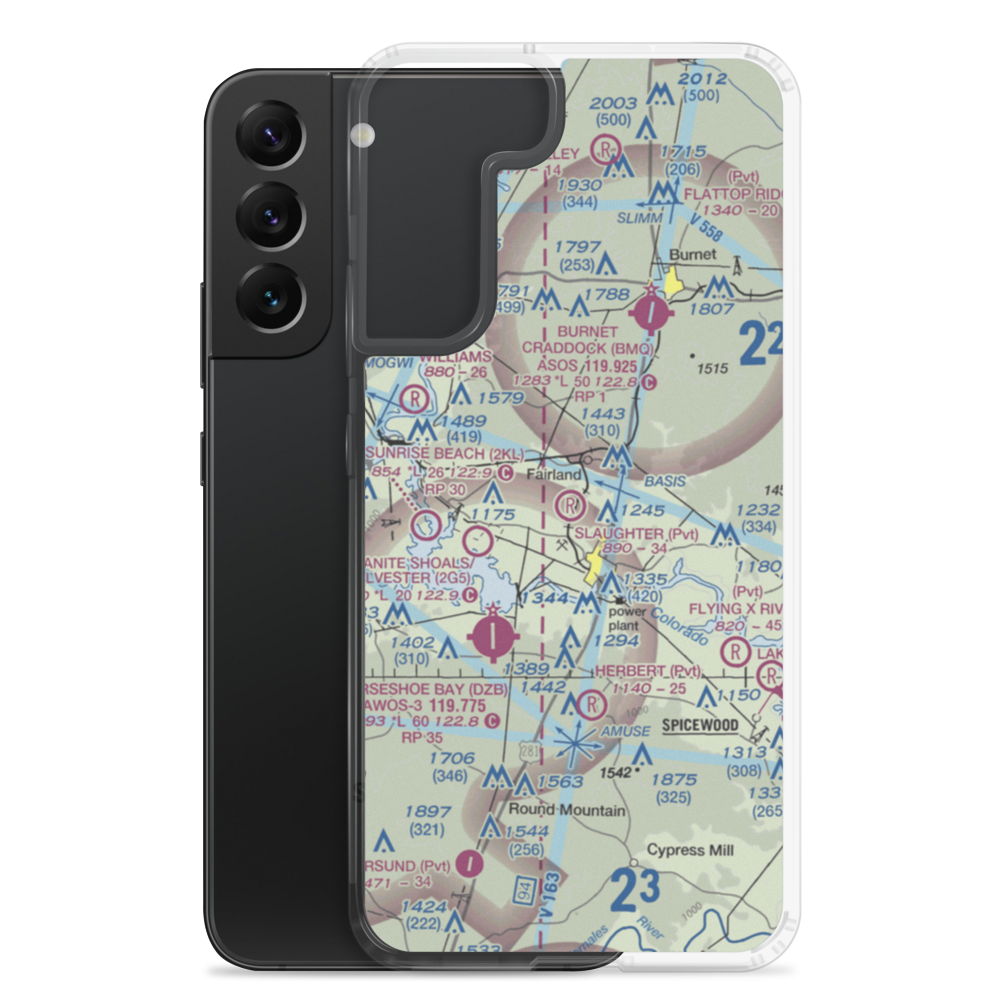 Slaughter Ranch Airport (86TA) VFR Sectional Samsung Case Samsung Galaxy S22 Plus model shown