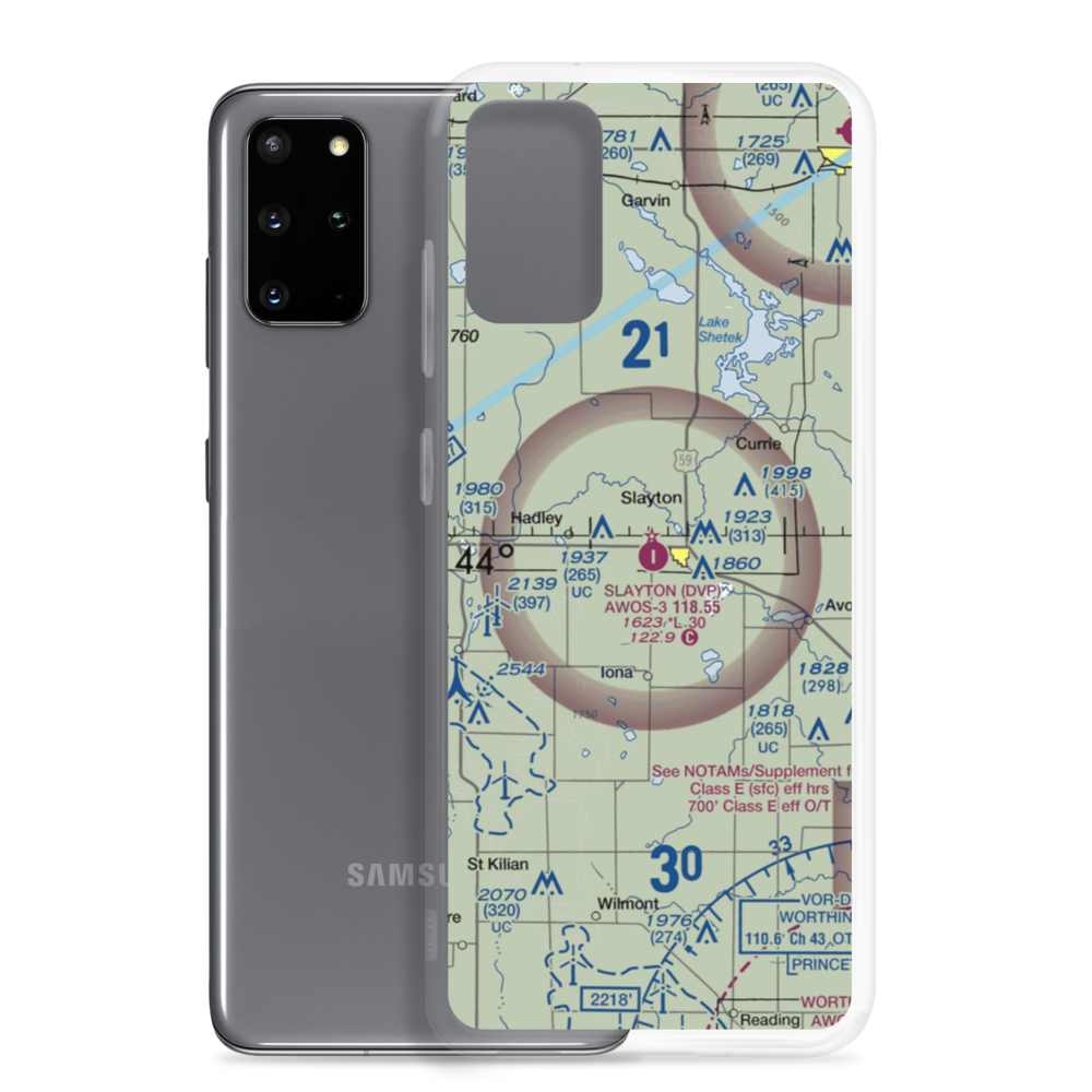 Slayton Municipal Airport (DVP) VFR Sectional Samsung Case Samsung Galaxy S20 Plus model shown