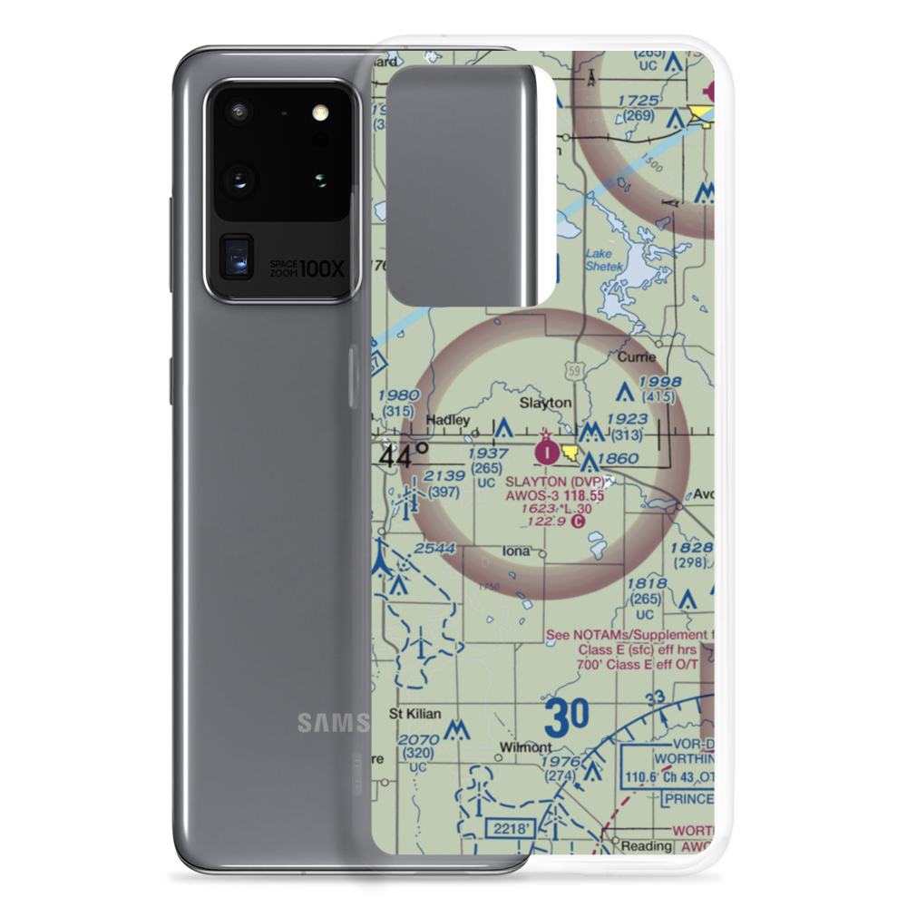 Slayton Municipal Airport (DVP) VFR Sectional Samsung Case Samsung Galaxy S20 Ultra model shown