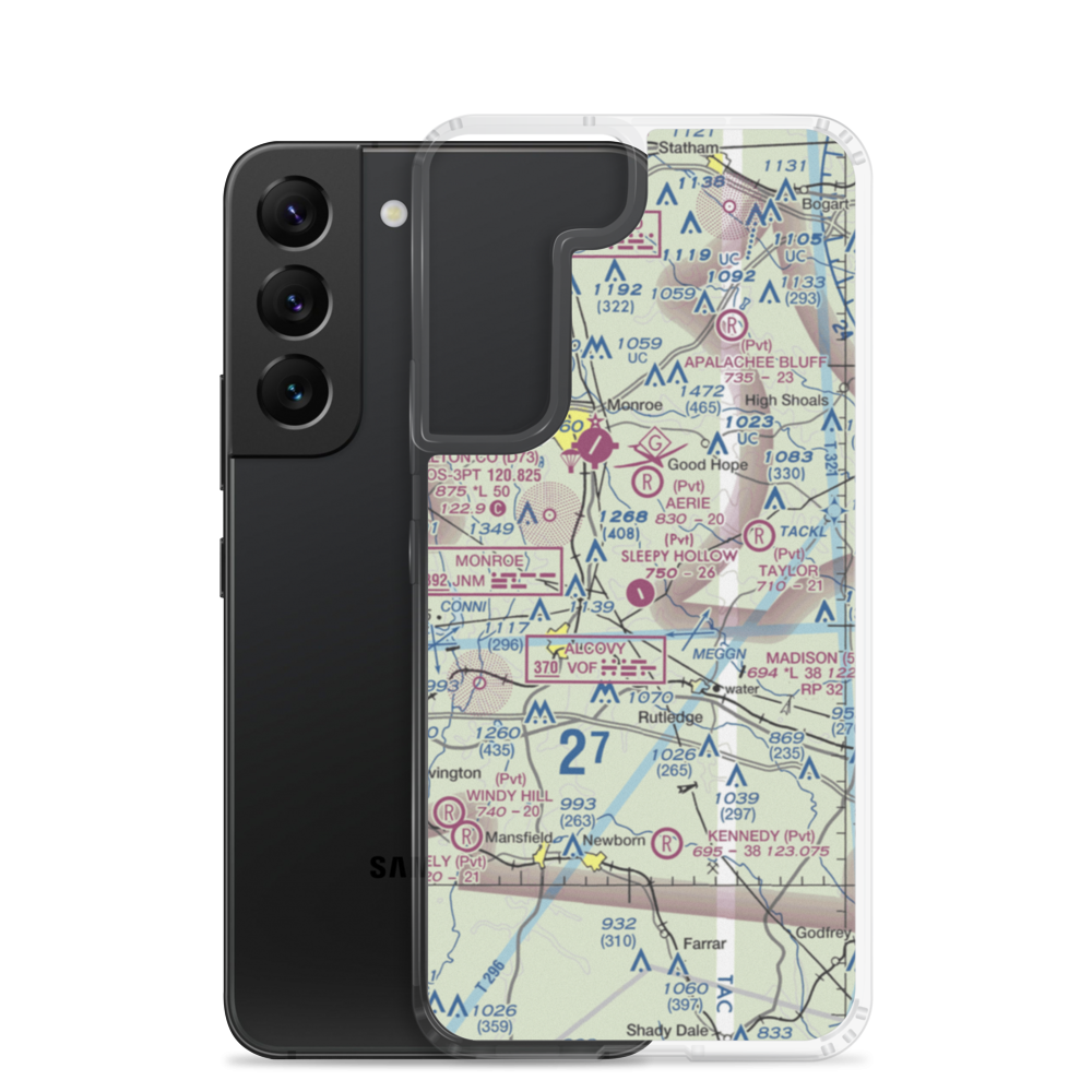 Sleepy Hollow Airport (18GA) VFR Sectional Samsung Case Samsung Galaxy S22 model shown