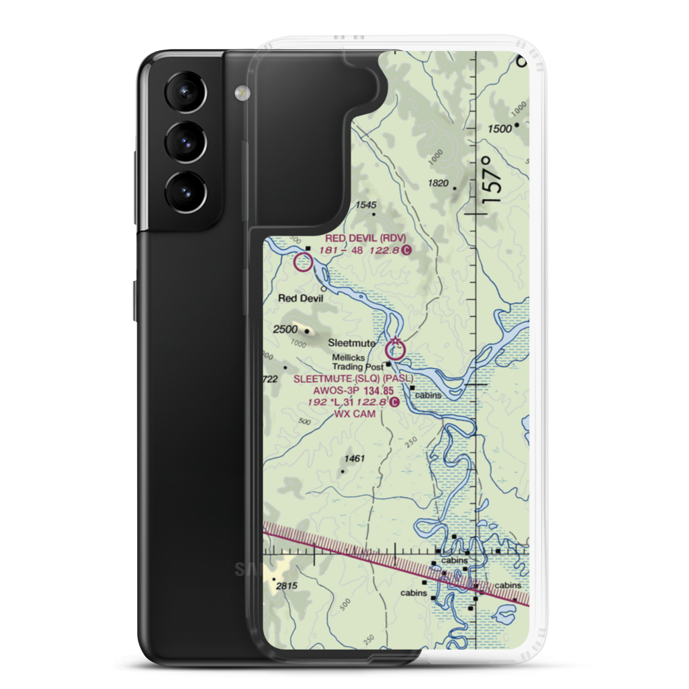Sleetmute Airport (SLQ) VFR Sectional Samsung Case Samsung Galaxy S21 Plus model shown