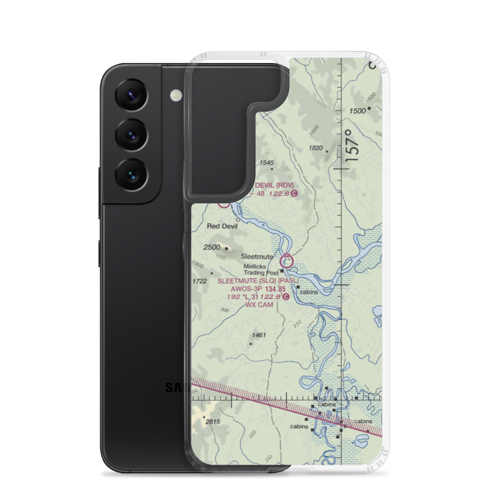 Sleetmute Airport (SLQ) VFR Sectional Samsung Case Samsung Galaxy S22 model shown