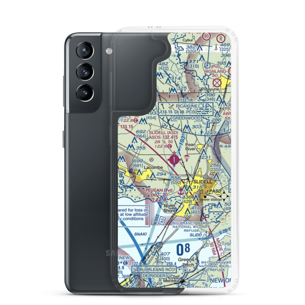 Slidell Airport (ASD) VFR Sectional Samsung Case Samsung Galaxy S21 model shown