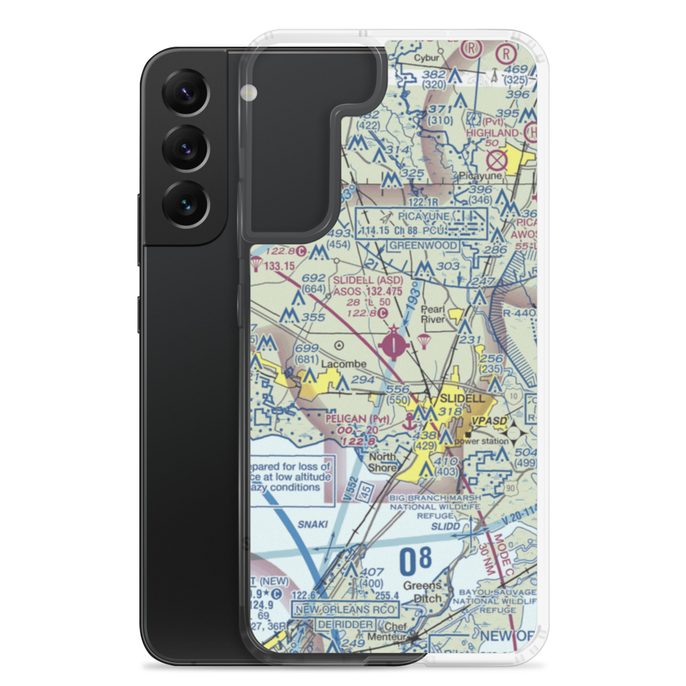 Slidell Airport (ASD) VFR Sectional Samsung Case Samsung Galaxy S22 Plus model shown