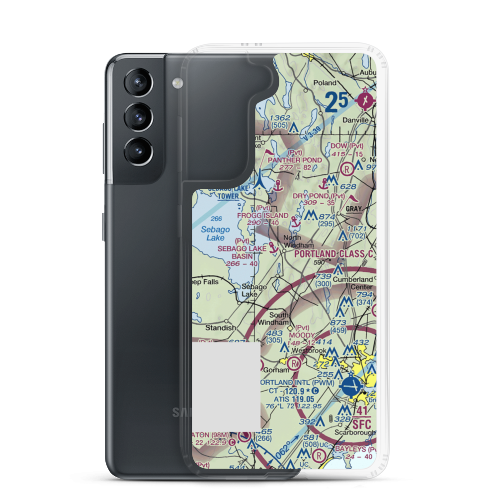 Slip Knot Landing Airport (24ME) VFR Sectional Samsung Case Samsung Galaxy S21 model shown