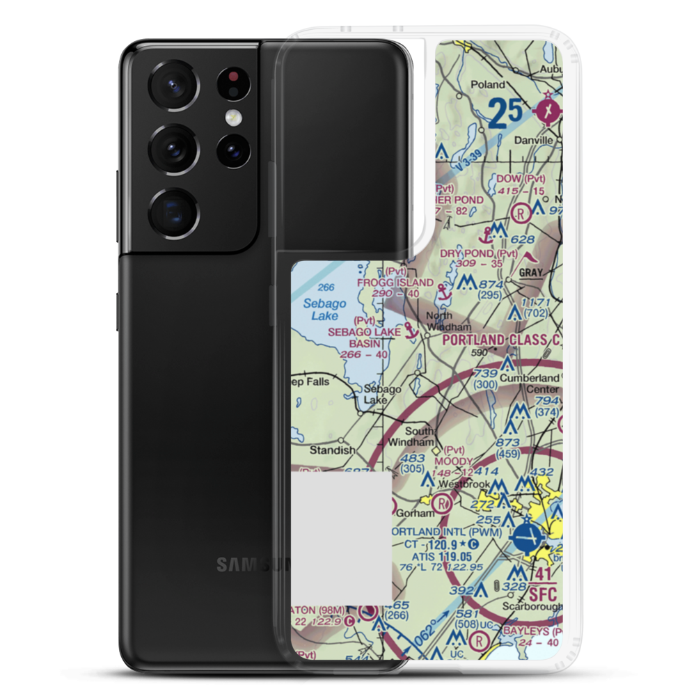 Slip Knot Landing Airport (24ME) VFR Sectional Samsung Case Samsung Galaxy S21 Ultra model shown