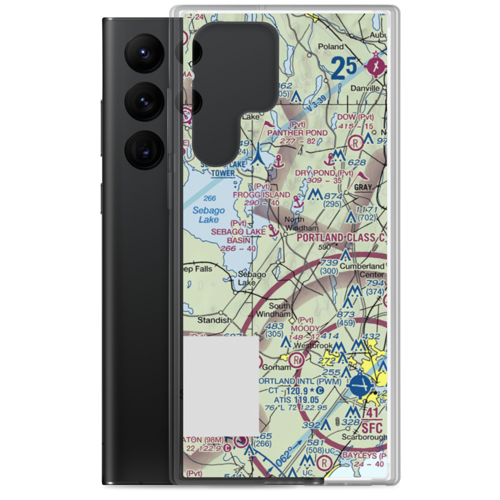 Slip Knot Landing Airport (24ME) VFR Sectional Samsung Case Samsung Galaxy S22 Ultra model shown