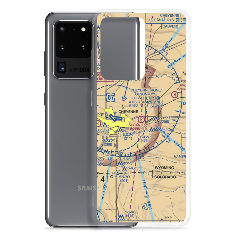 Sloan Airport (WY45) VFR Sectional Samsung Case Samsung Galaxy S20 Ultra model shown