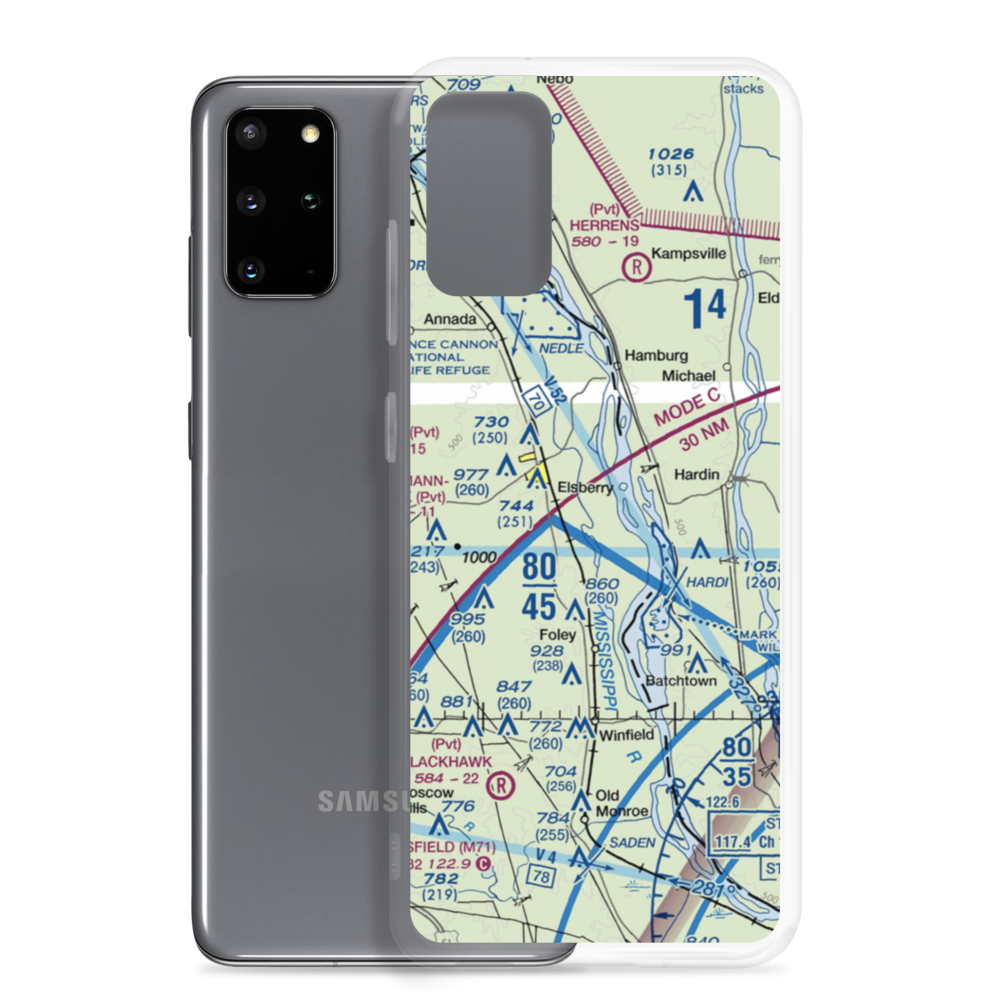 Sloan's Airport (0MO8) VFR Sectional Samsung Case Samsung Galaxy S20 Plus model shown