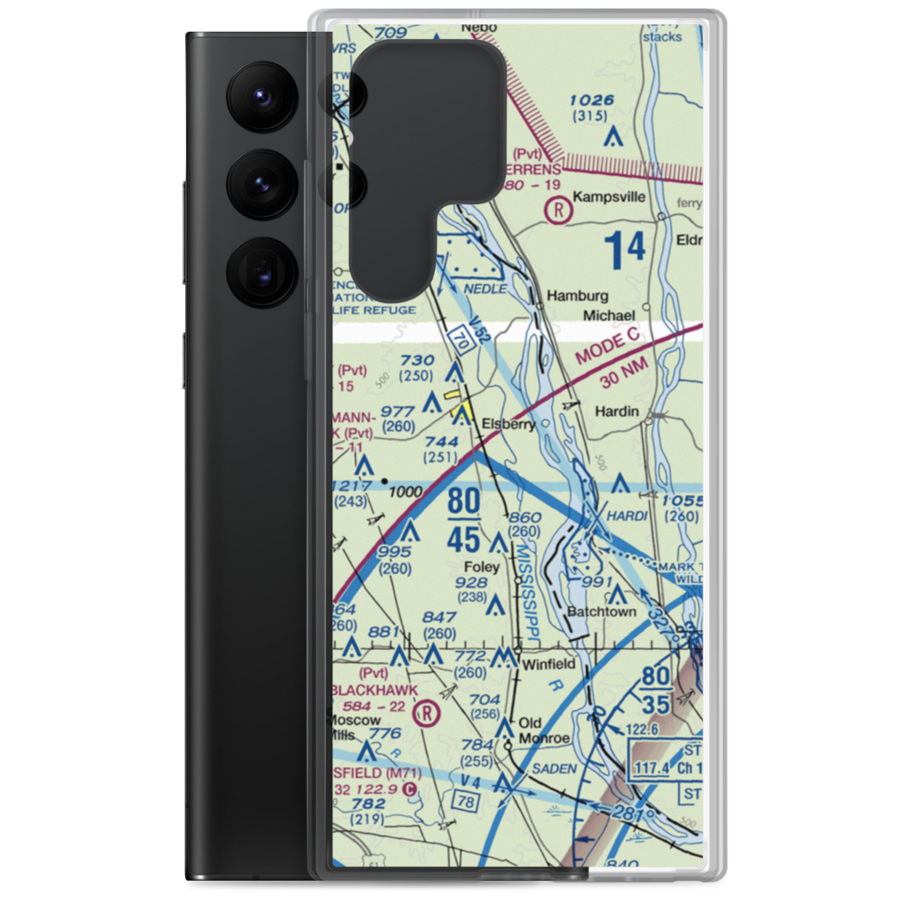 Sloan's Airport (0MO8) VFR Sectional Samsung Case Samsung Galaxy S22 Ultra model shown