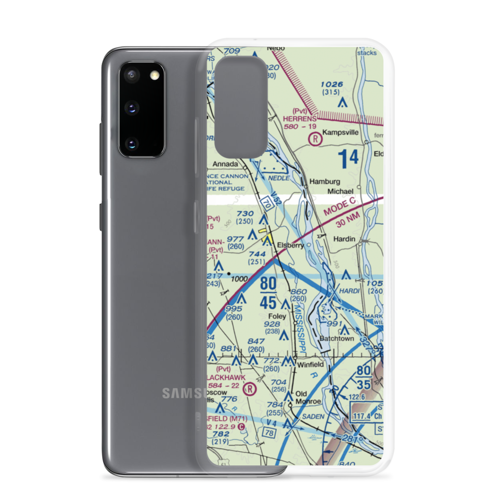 Sloan's Airport (0MO8) VFR Sectional Samsung Case Samsung Galaxy S20 model shown