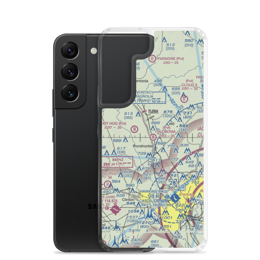Slobovia Outernational Airport (MS71) VFR Sectional Samsung Case Samsung Galaxy S22 model shown