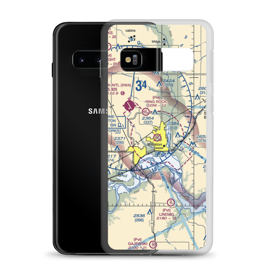 Sloulin Field International Airport (ISN) VFR Sectional Samsung Case Samsung Galaxy S10 model shown