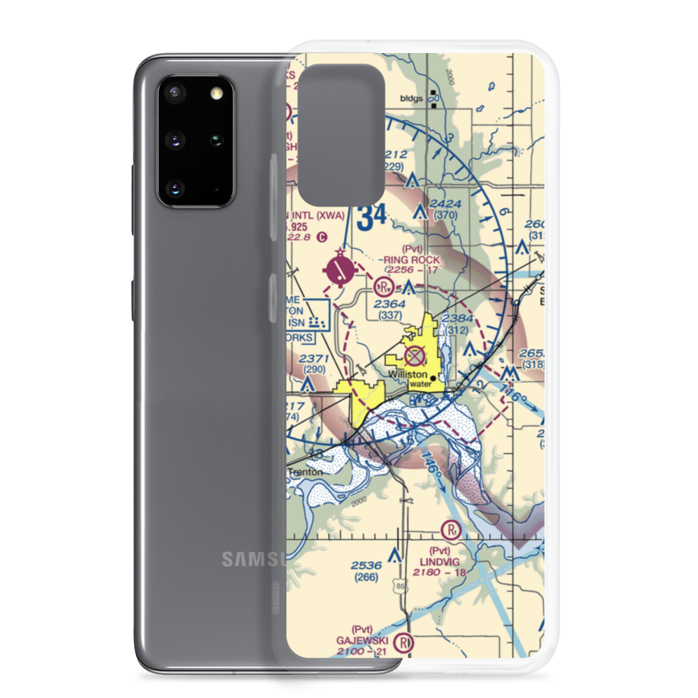 Sloulin Field International Airport (ISN) VFR Sectional Samsung Case Samsung Galaxy S20 Plus model shown