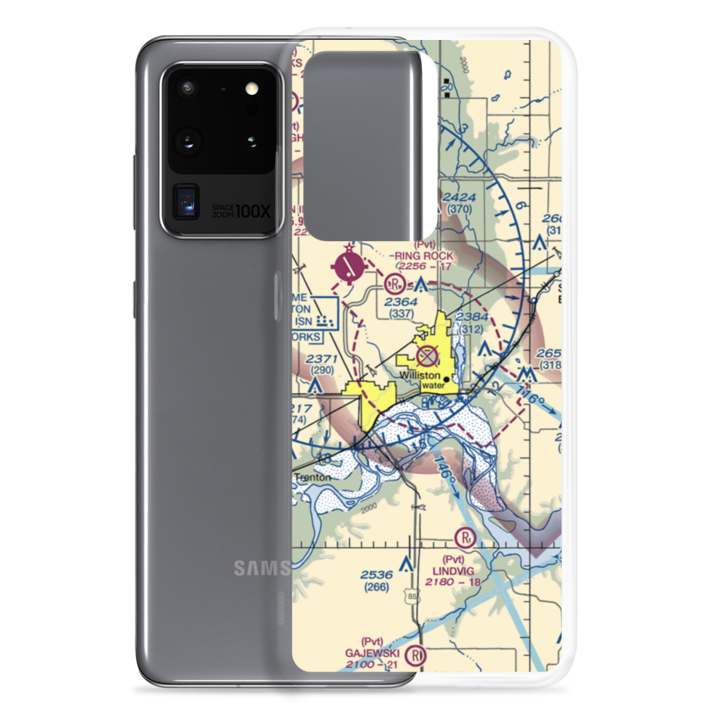 Sloulin Field International Airport (ISN) VFR Sectional Samsung Case Samsung Galaxy S20 Ultra model shown