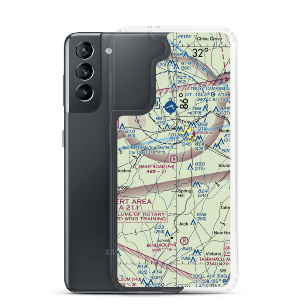 Smart Road Airport (AL77) VFR Sectional Samsung Case Samsung Galaxy S21 model shown