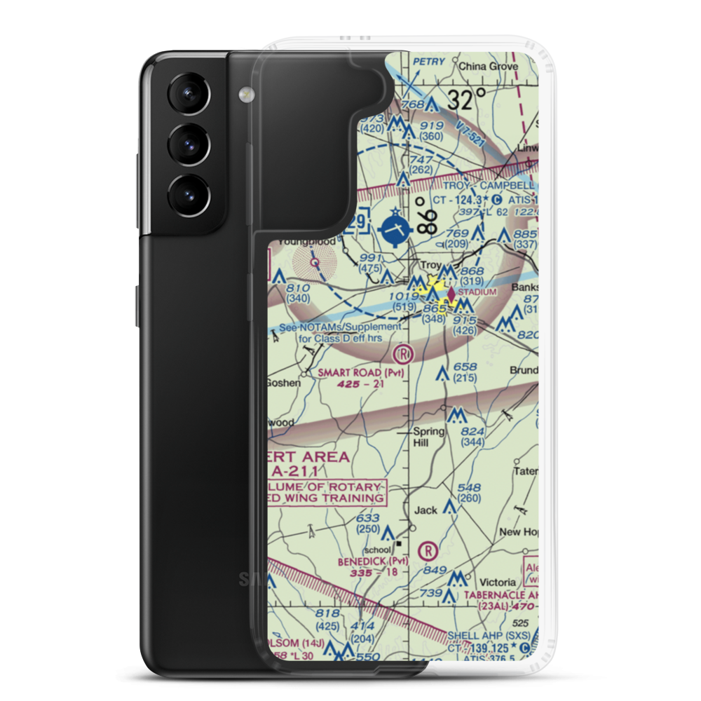 Smart Road Airport (AL77) VFR Sectional Samsung Case Samsung Galaxy S21 Plus model shown