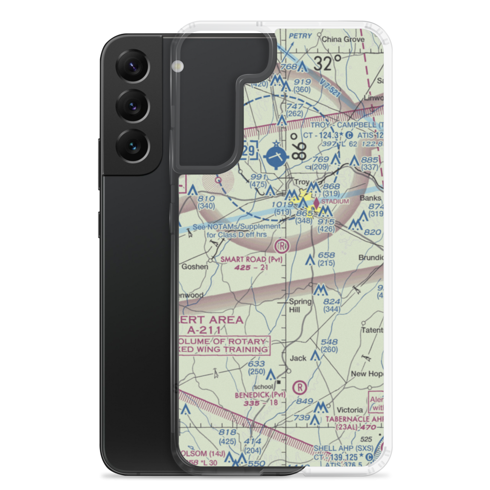 Smart Road Airport (AL77) VFR Sectional Samsung Case Samsung Galaxy S22 Plus model shown