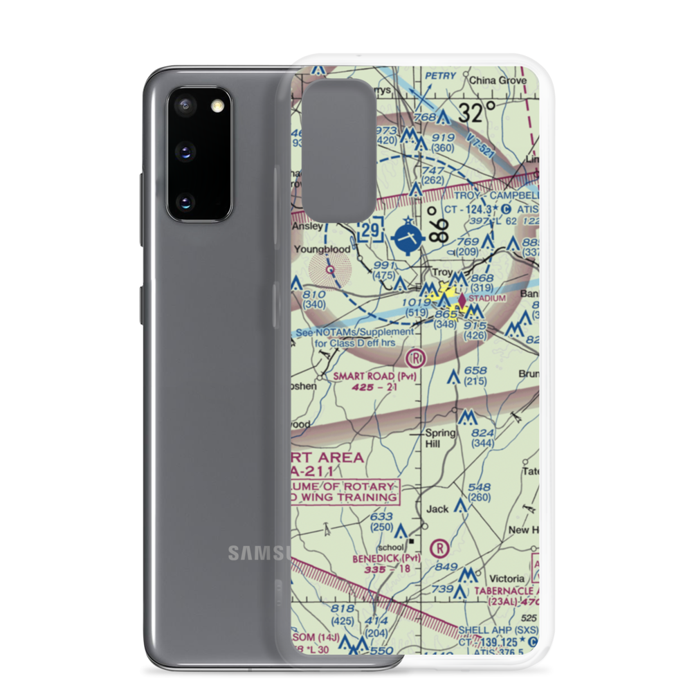 Smart Road Airport (AL77) VFR Sectional Samsung Case Samsung Galaxy S20 model shown