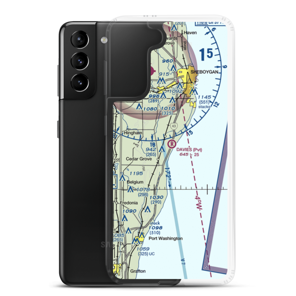 Smies Airport (75WI) VFR Sectional Samsung Case Samsung Galaxy S21 Plus model shown
