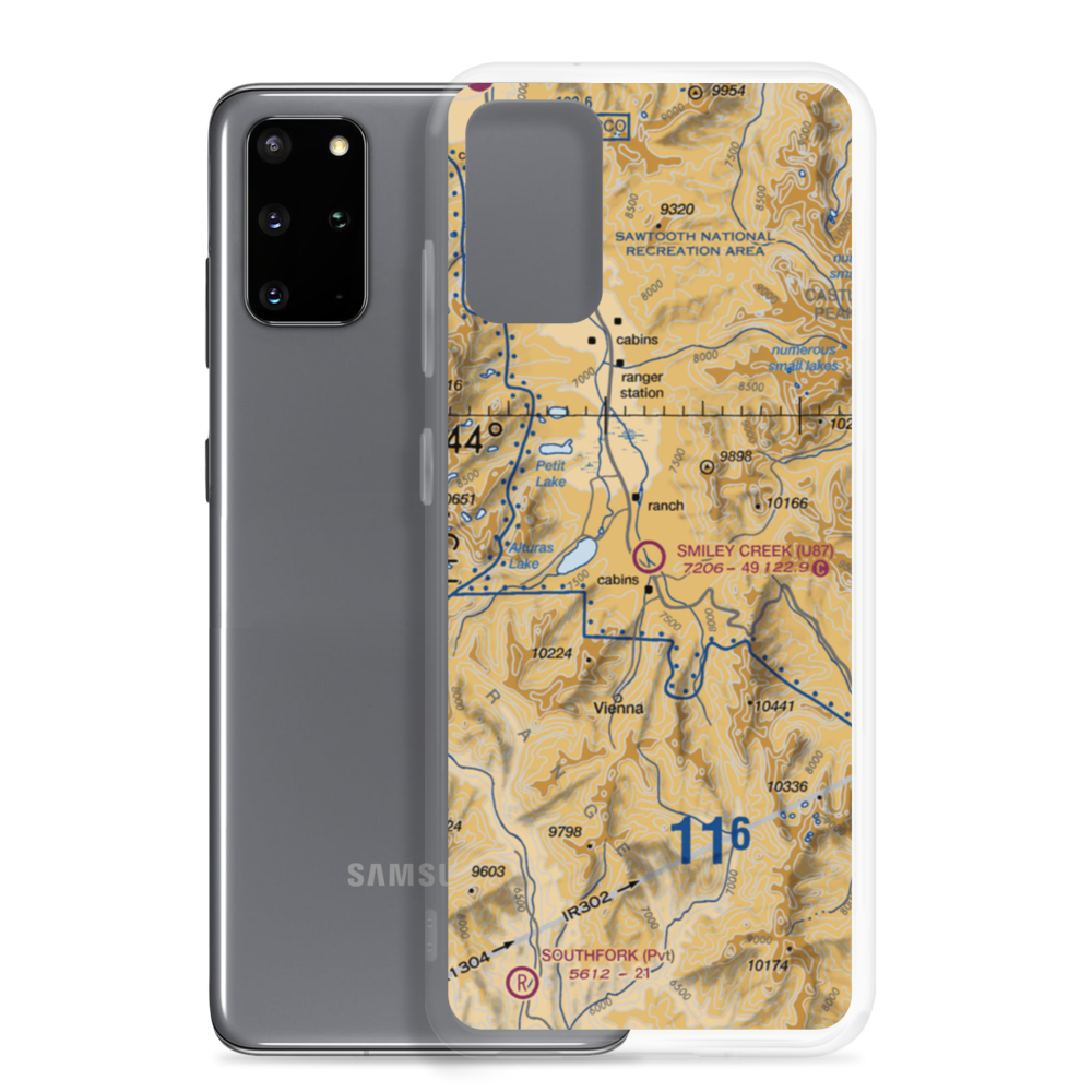Smiley Creek Airport (U87) VFR Sectional Samsung Case Samsung Galaxy S20 Plus model shown
