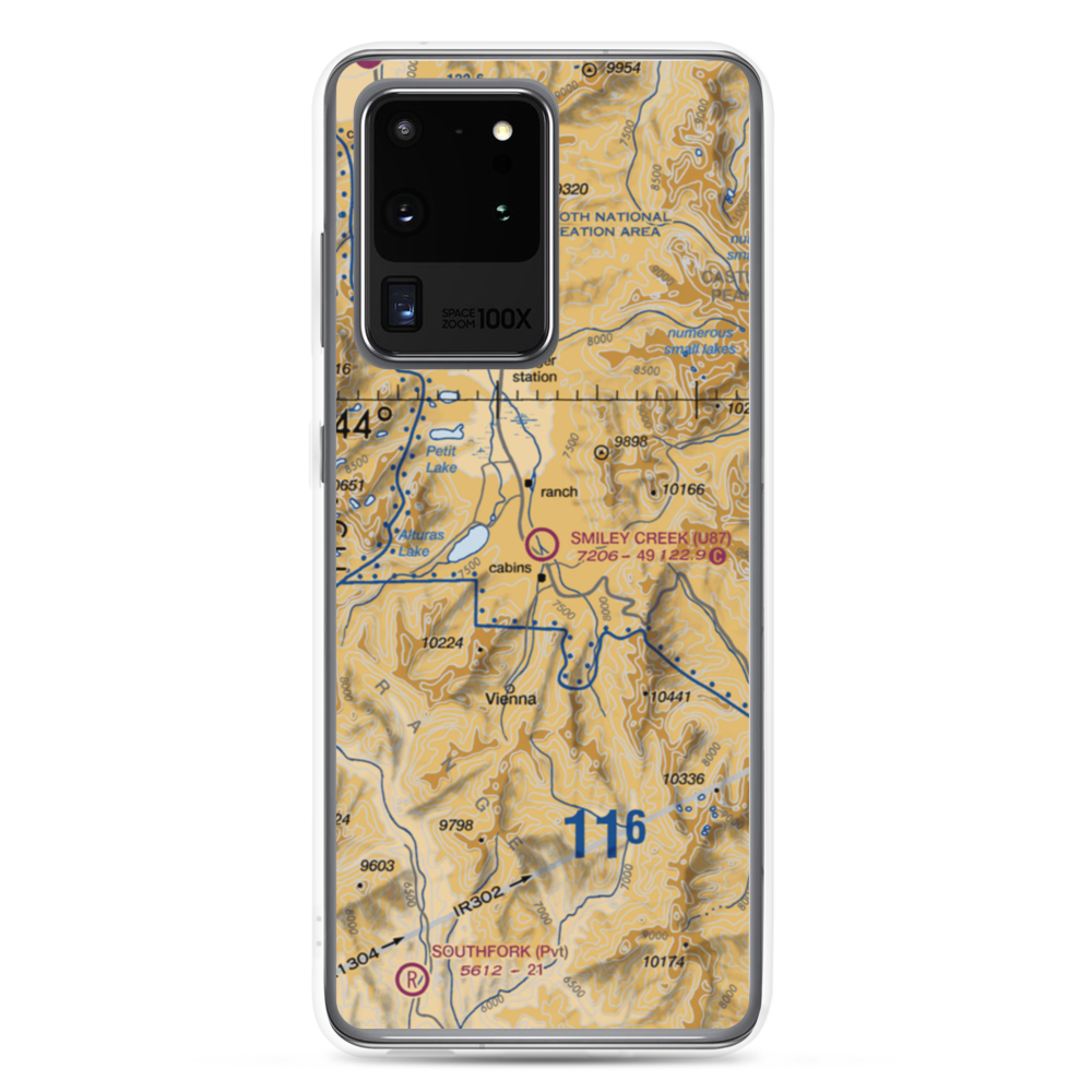 Smiley Creek Airport (U87) VFR Sectional Samsung Case Samsung Galaxy S20 Ultra model shown
