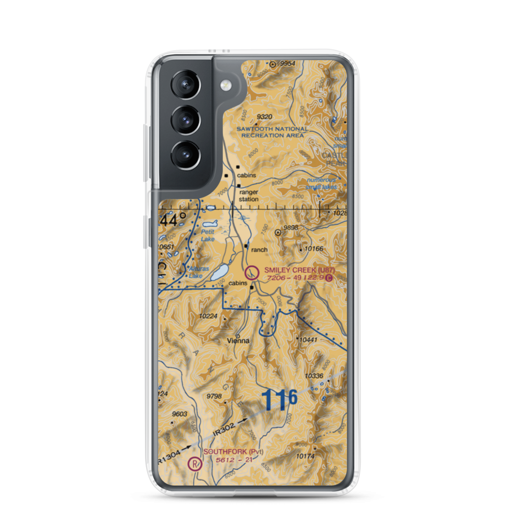 Smiley Creek Airport (U87) VFR Sectional Samsung Case Samsung Galaxy S21 model shown