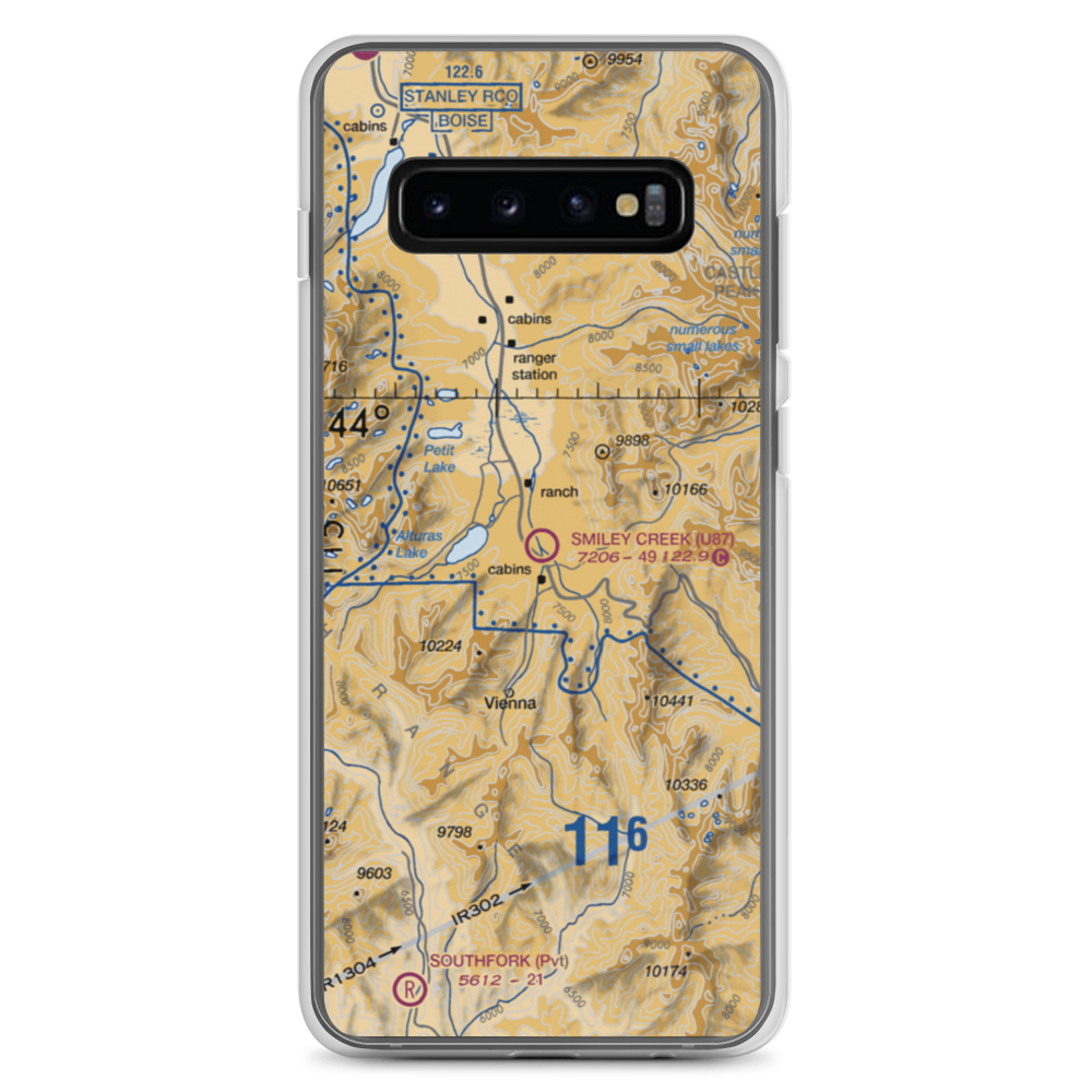 Smiley Creek Airport (U87) VFR Sectional Samsung Case Samsung Galaxy S10+ model shown