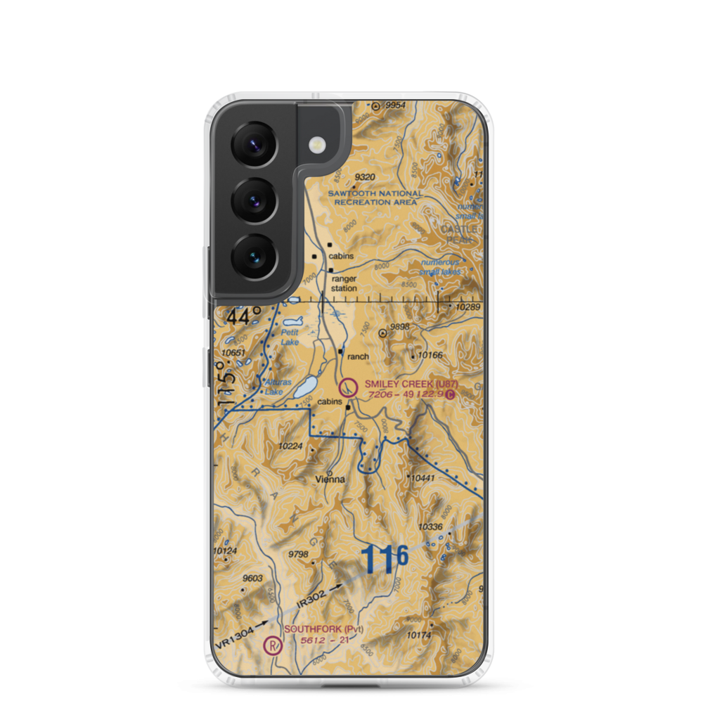 Smiley Creek Airport (U87) VFR Sectional Samsung Case Samsung Galaxy S22 model shown