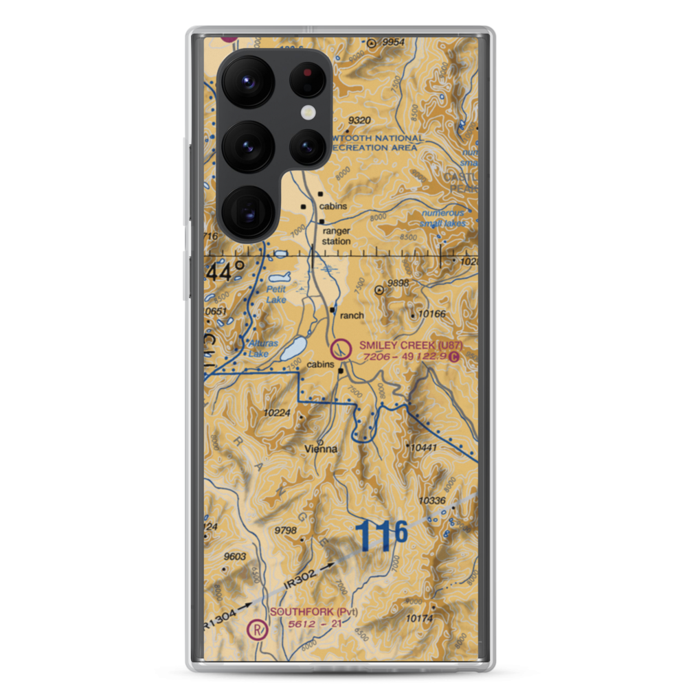 Smiley Creek Airport (U87) VFR Sectional Samsung Case Samsung Galaxy S22 Ultra model shown